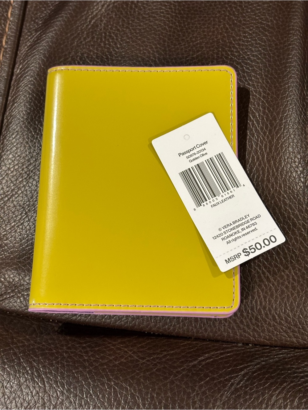 Vera Bradley Golden Olive Passport Cover